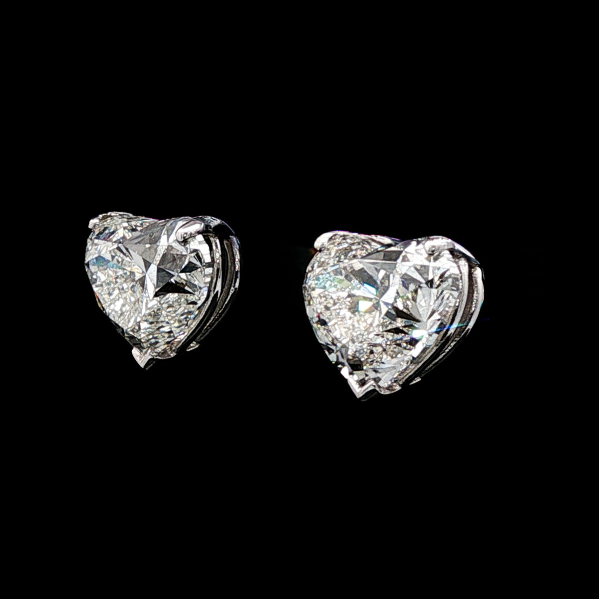 Juleve 14KT White Gold 6.02 ctw Heart Shape Diamond Stud Earrings