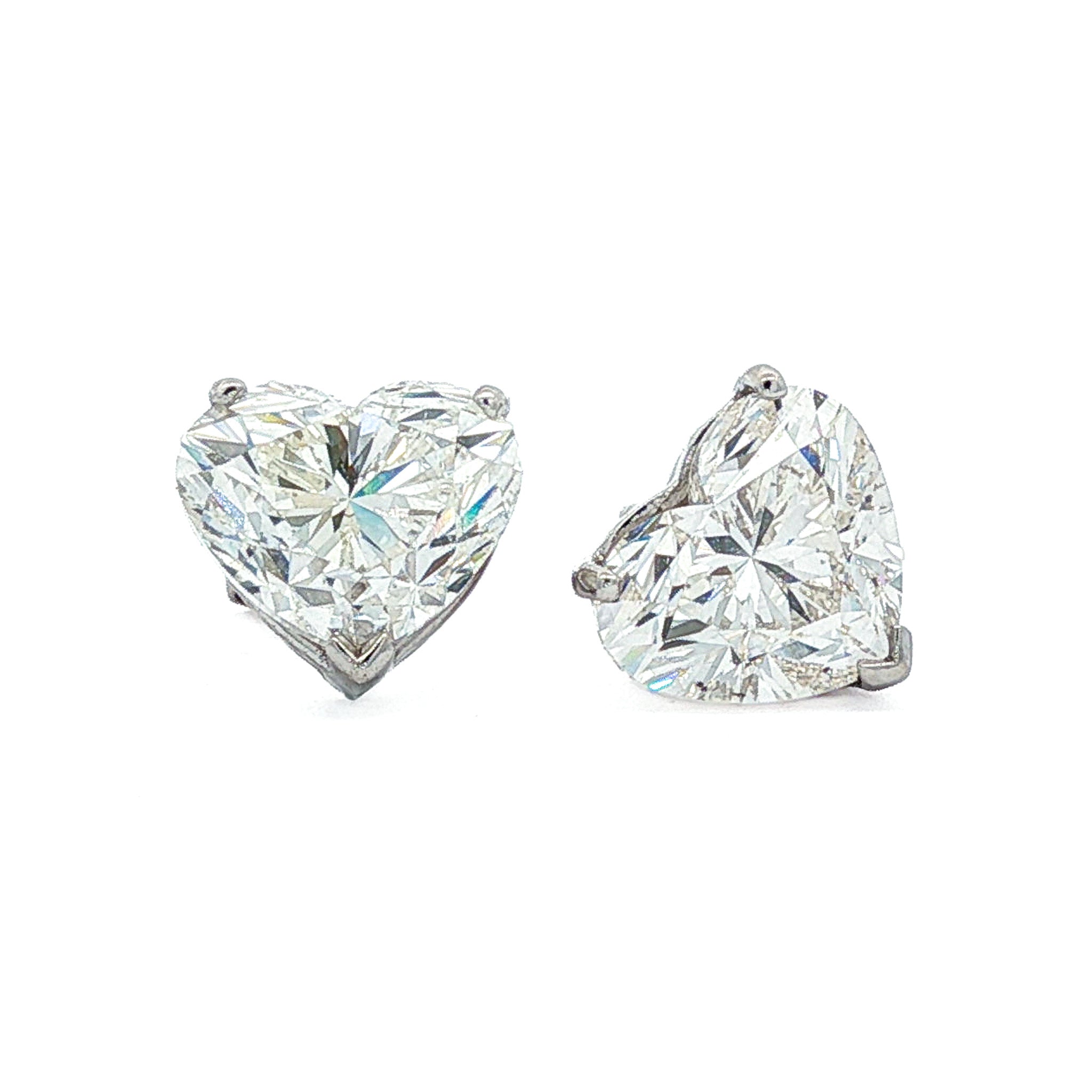 Juleve 14KT White Gold 6.02 ctw Heart Shape Diamond Stud Earrings