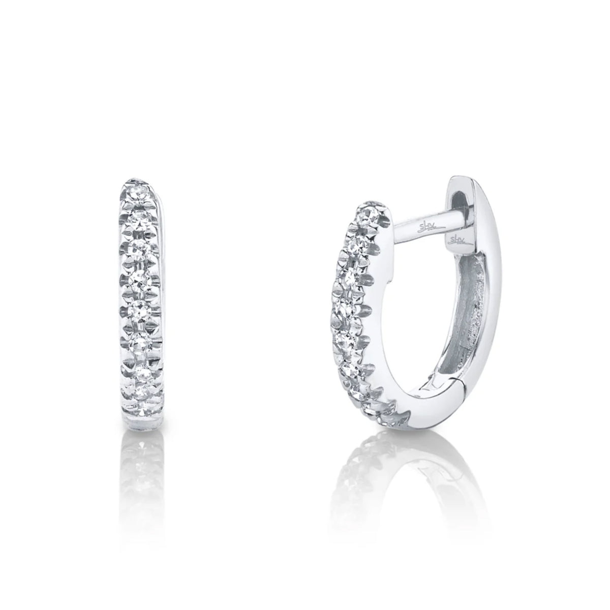 14kt Yellow Gold .04 ctw Diamond Tiny Huggie Hoop Earrings Gold,White,Rose gold