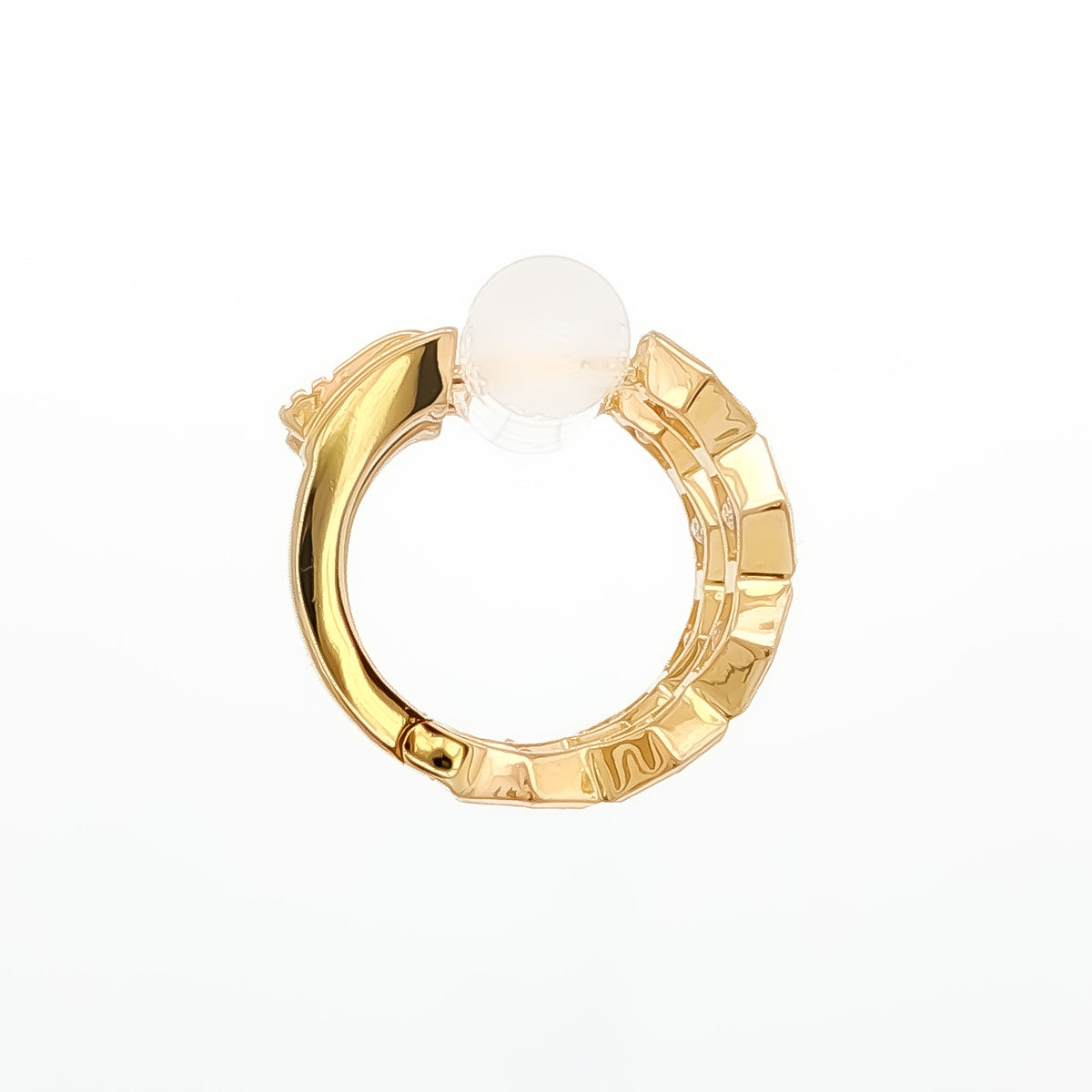 Medoro 14K Yellow Gold Hexagon Diamond Hoop Earrings