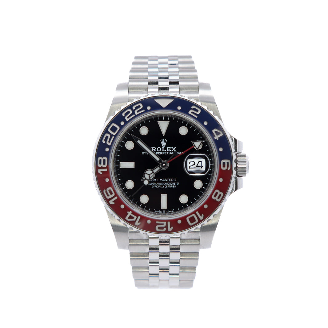 Rolex GMT-Master II 40mm Stainless Steel "Pepsi" Black Dial