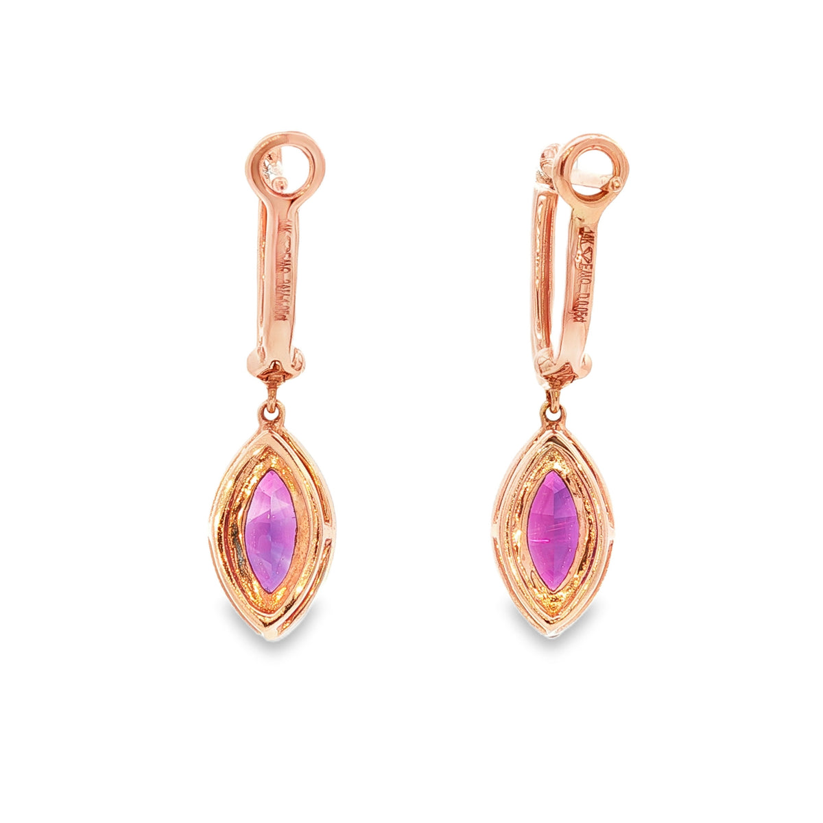 14kt Yellow Gold 1.92 ctw Marquise Amethyst with Diamond Accent Earrings