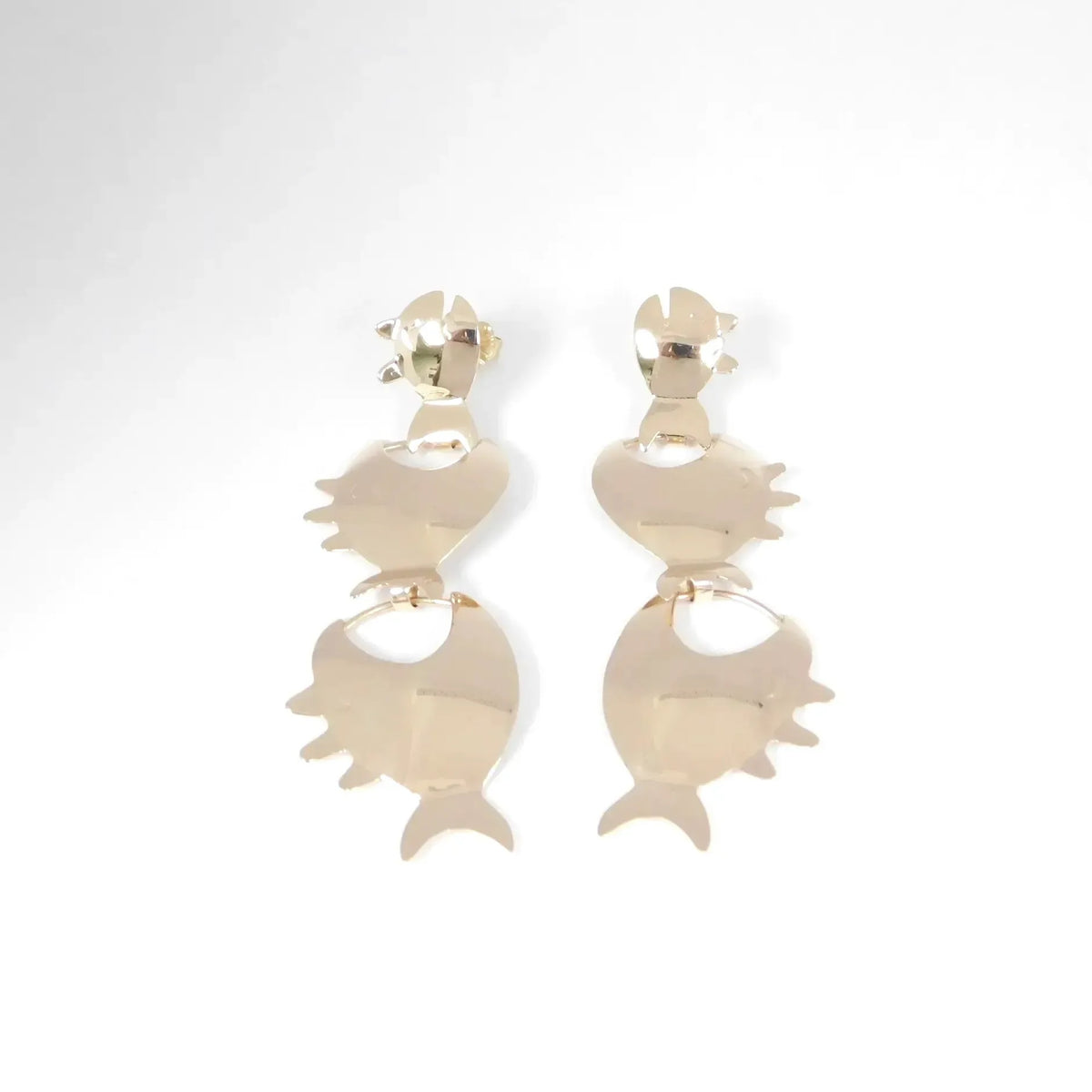 14kt Yellow Gold Small, Medium and Large Fish Dangle Earrings