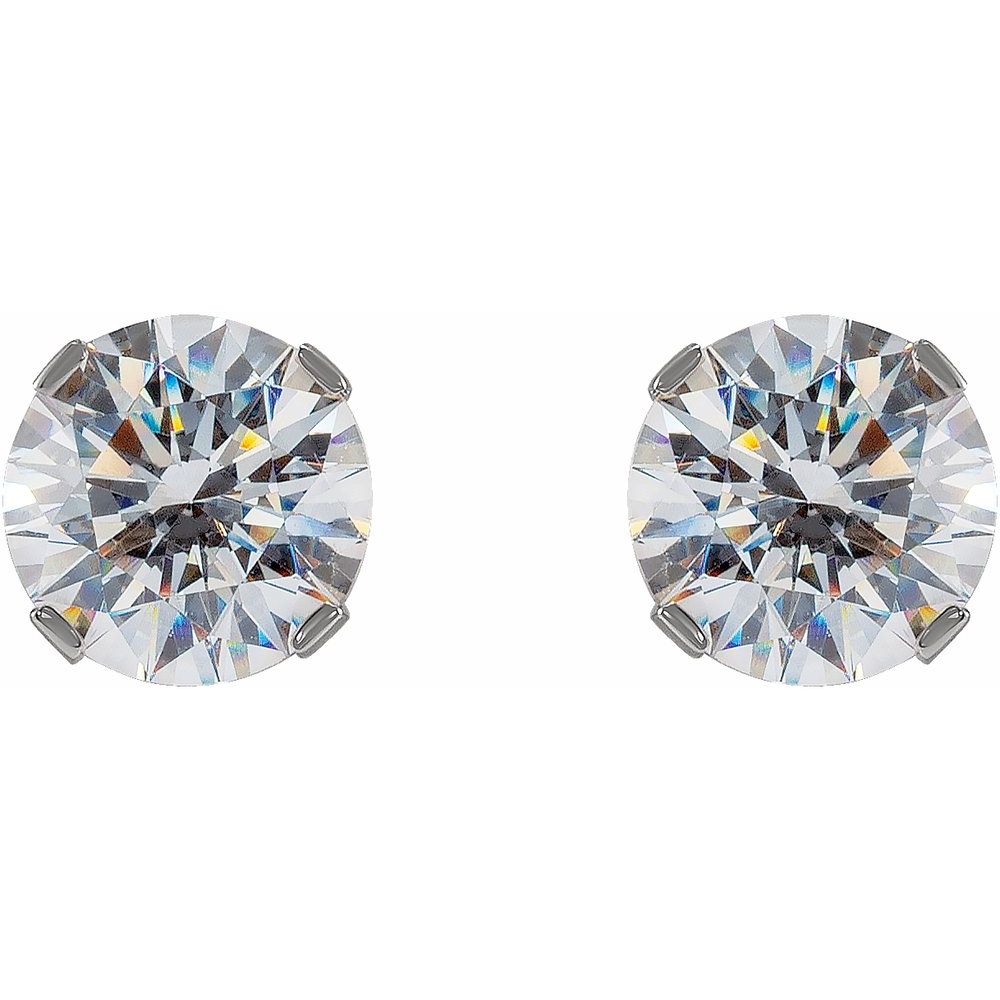 14kt White Gold 3/4 ctw Round K-L/I2 Diamond Earrings