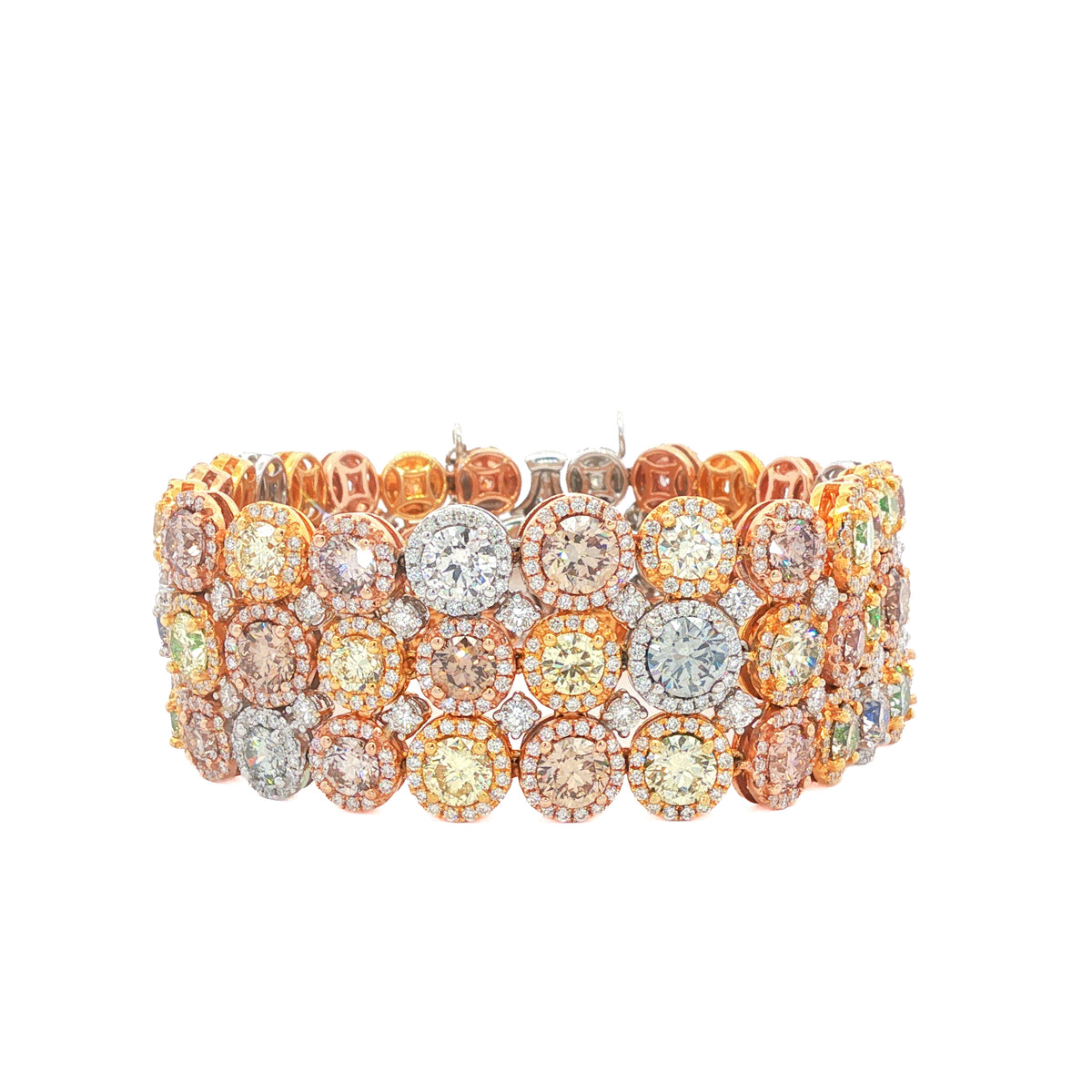 Juleve 18kt Tri-Color Gold 35.15 ctw Diamond Halo Bracelet