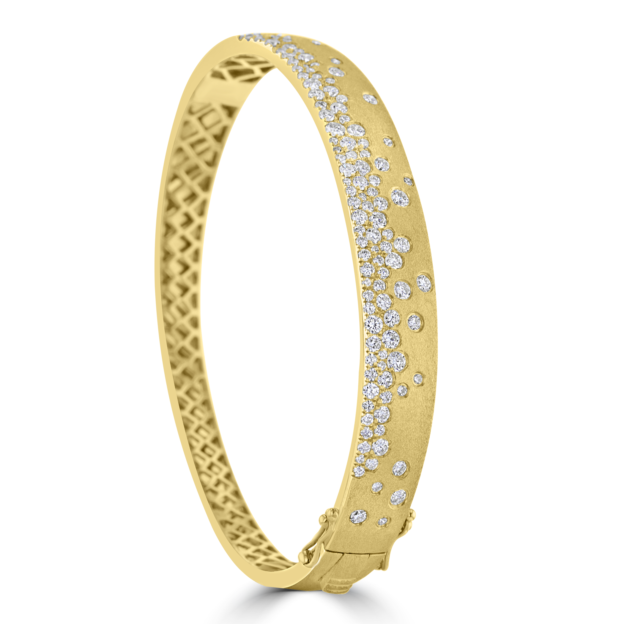 14kt Yellow Gold 1.88 ctw Diamond Satin Bangle Bracelet
