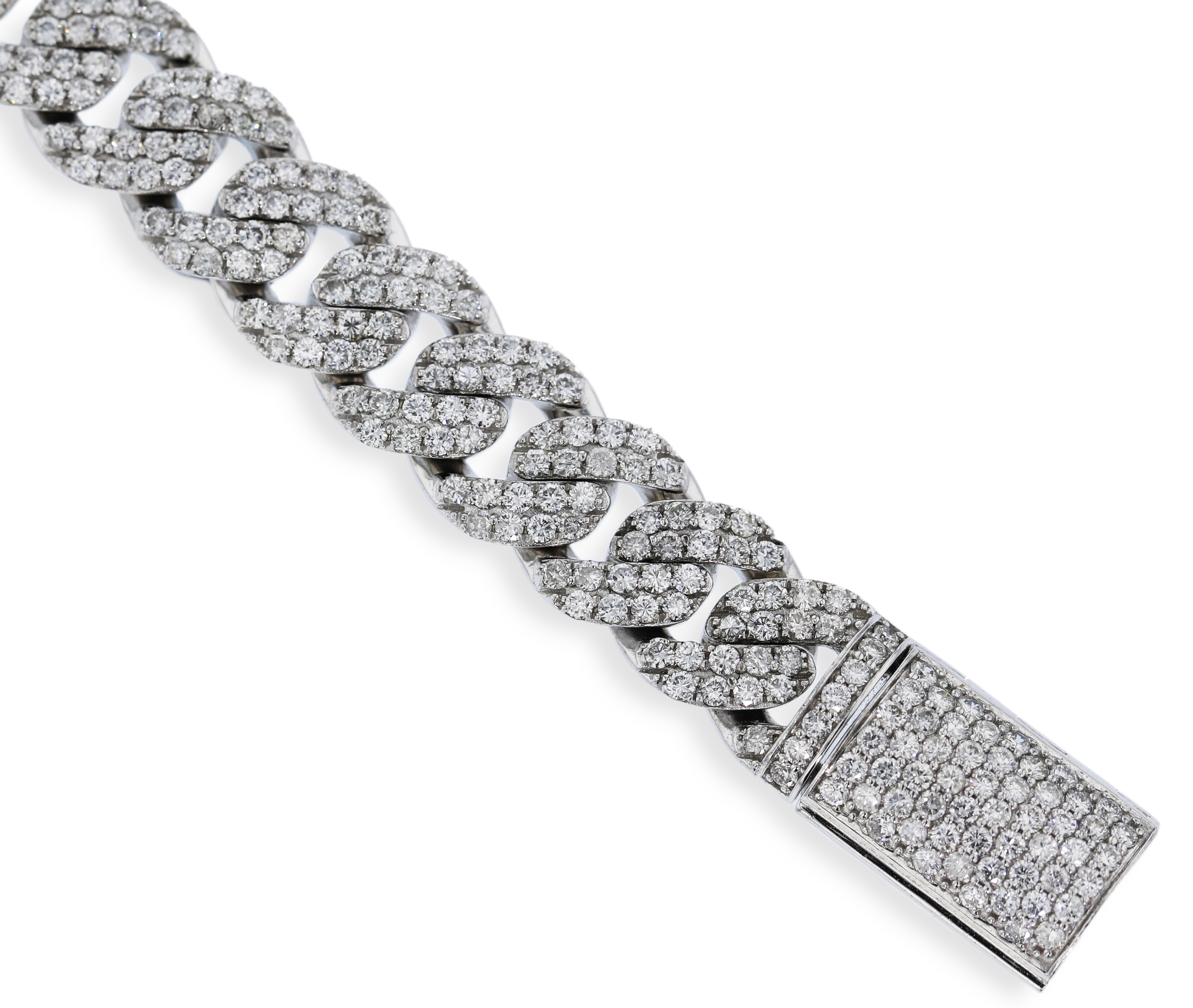Men`s 14kt White Gold 9.33 ctw Diamond Bracelet 8"