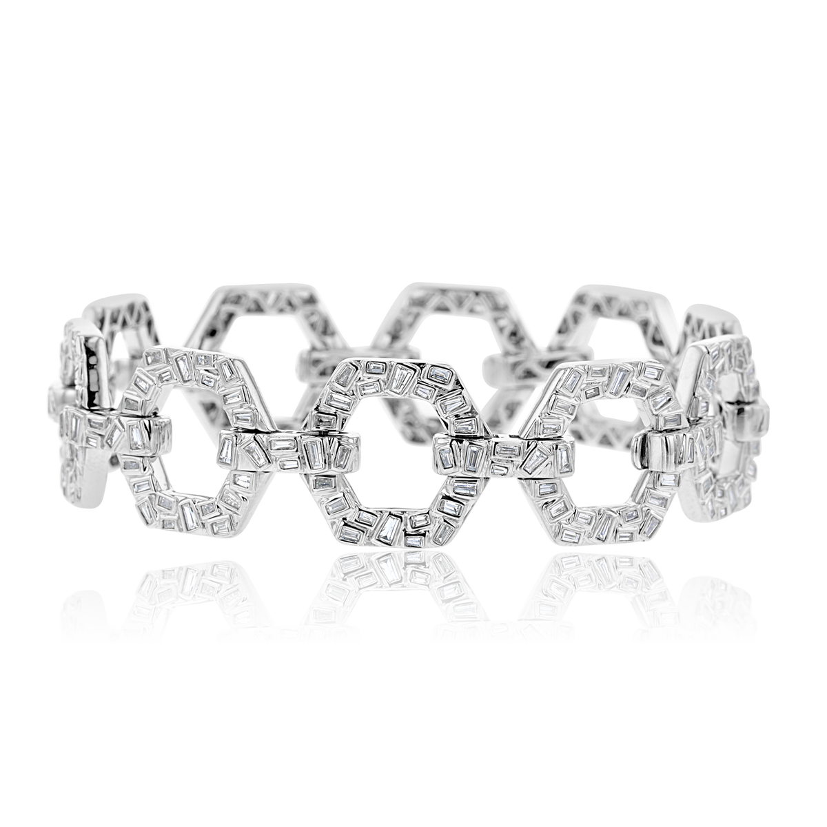 18K WHITE GOLD 3.37CT DIAMOND BRACELET