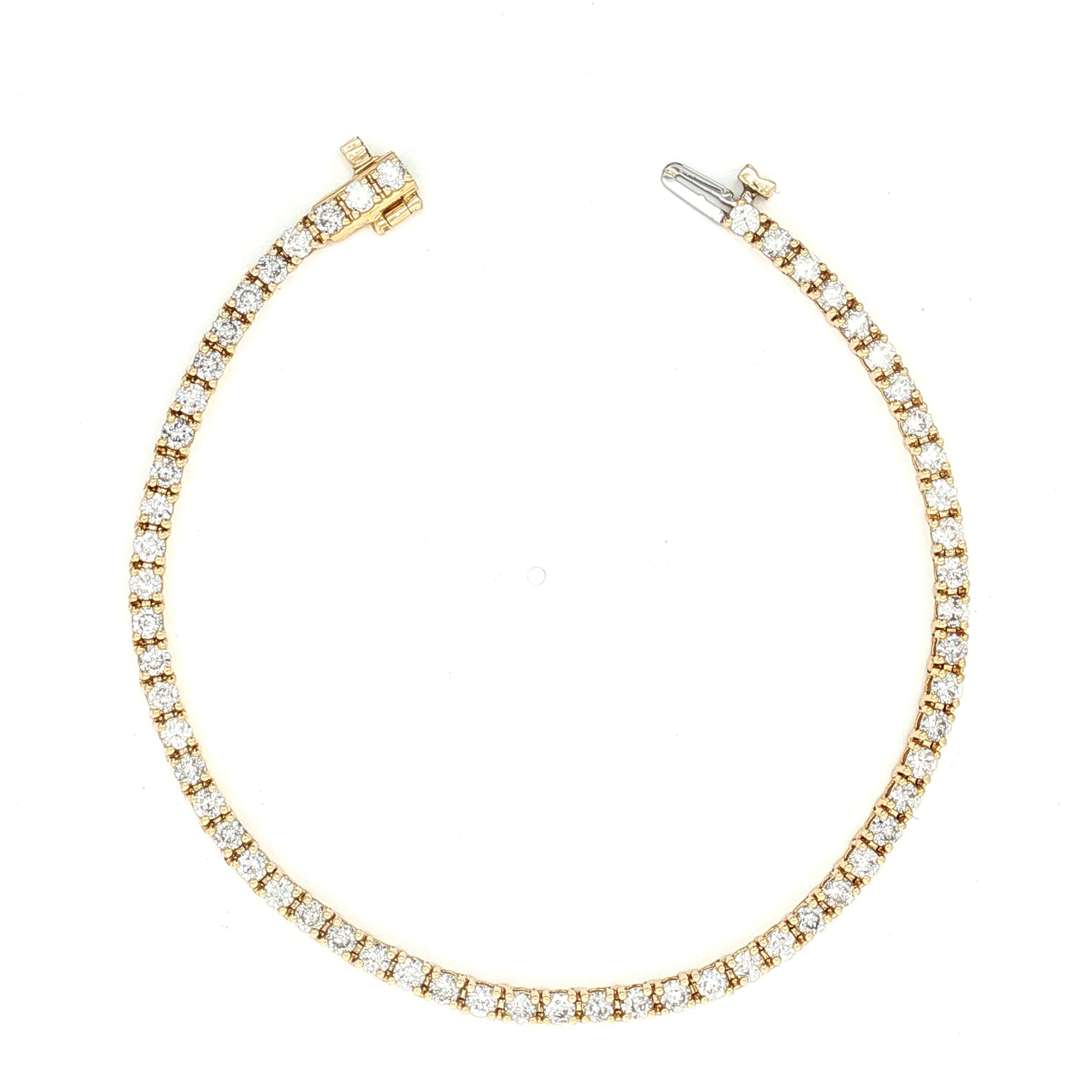 18KT GOLD 4 CARAT ROUND DIAMOND TENNIS BRACELET