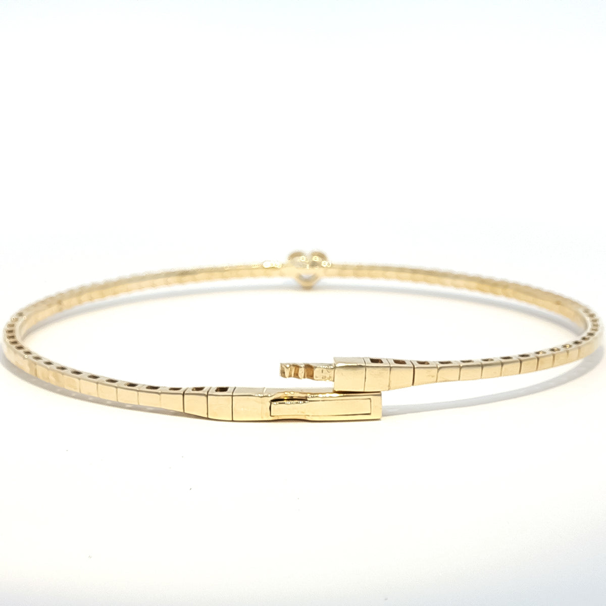 14kt Yellow Gold .62 ctw Heart Diamond Flex Bangle Bracelet