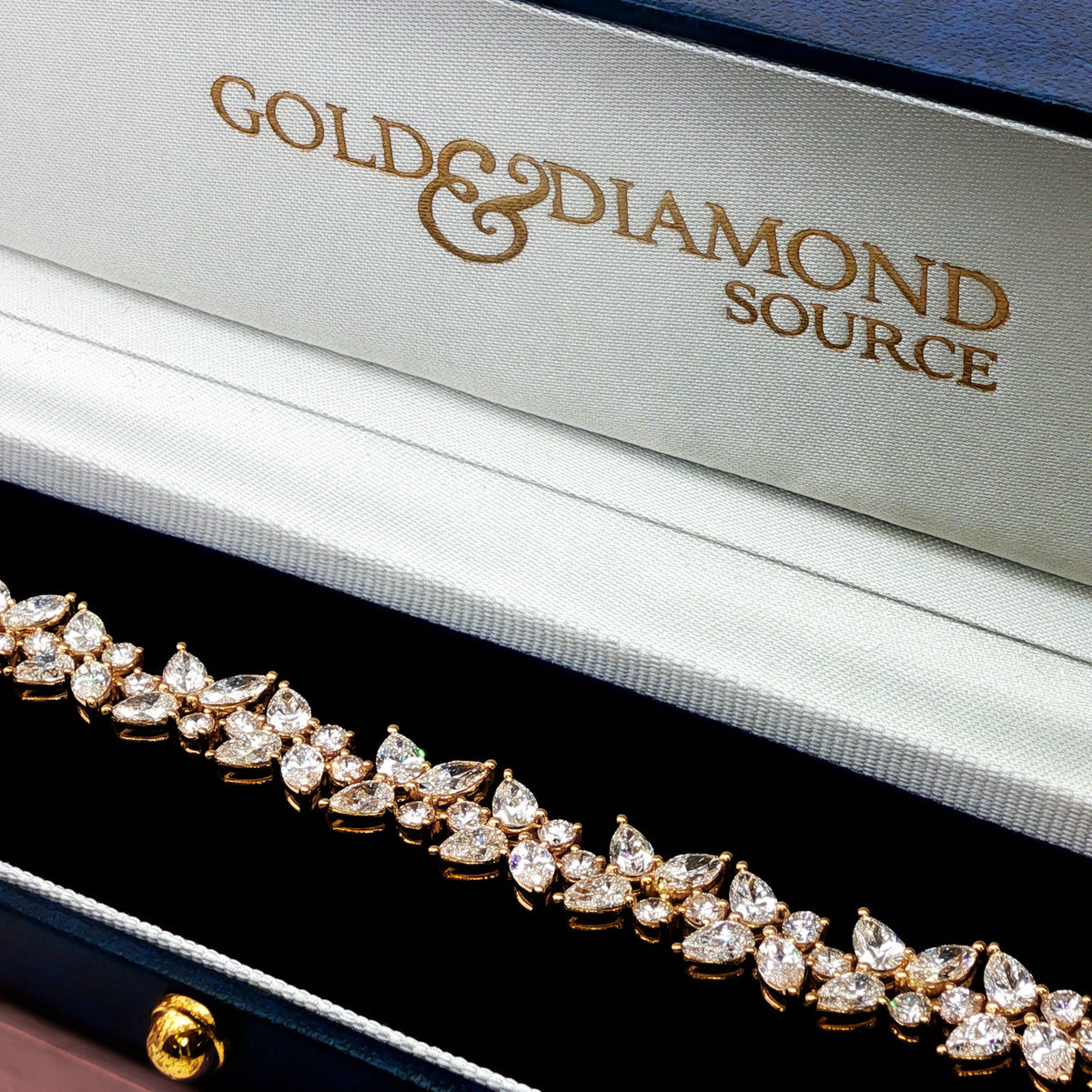 18kt Yellow Gold 13.75 ctw Diamond Cluster Bracelet