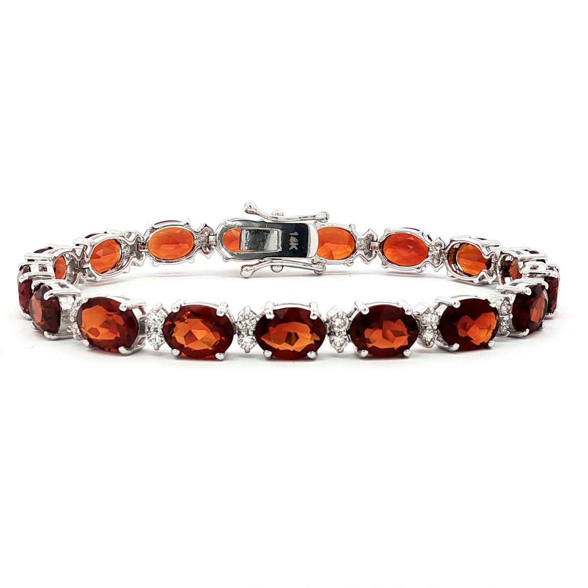 14kt White Gold & 18.95 ctw Oval Citrine and Diamond Bracelet