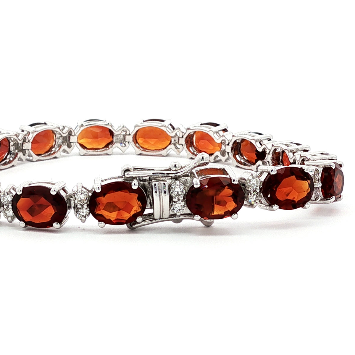 14kt White Gold & 18.95 ctw Oval Citrine and Diamond Bracelet