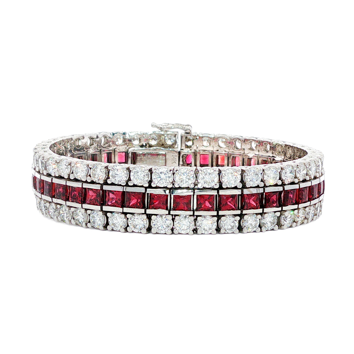 Juleve 14kt White Gold 11.90 ct Ruby & 16.17 ctw Diamond Bracelet
