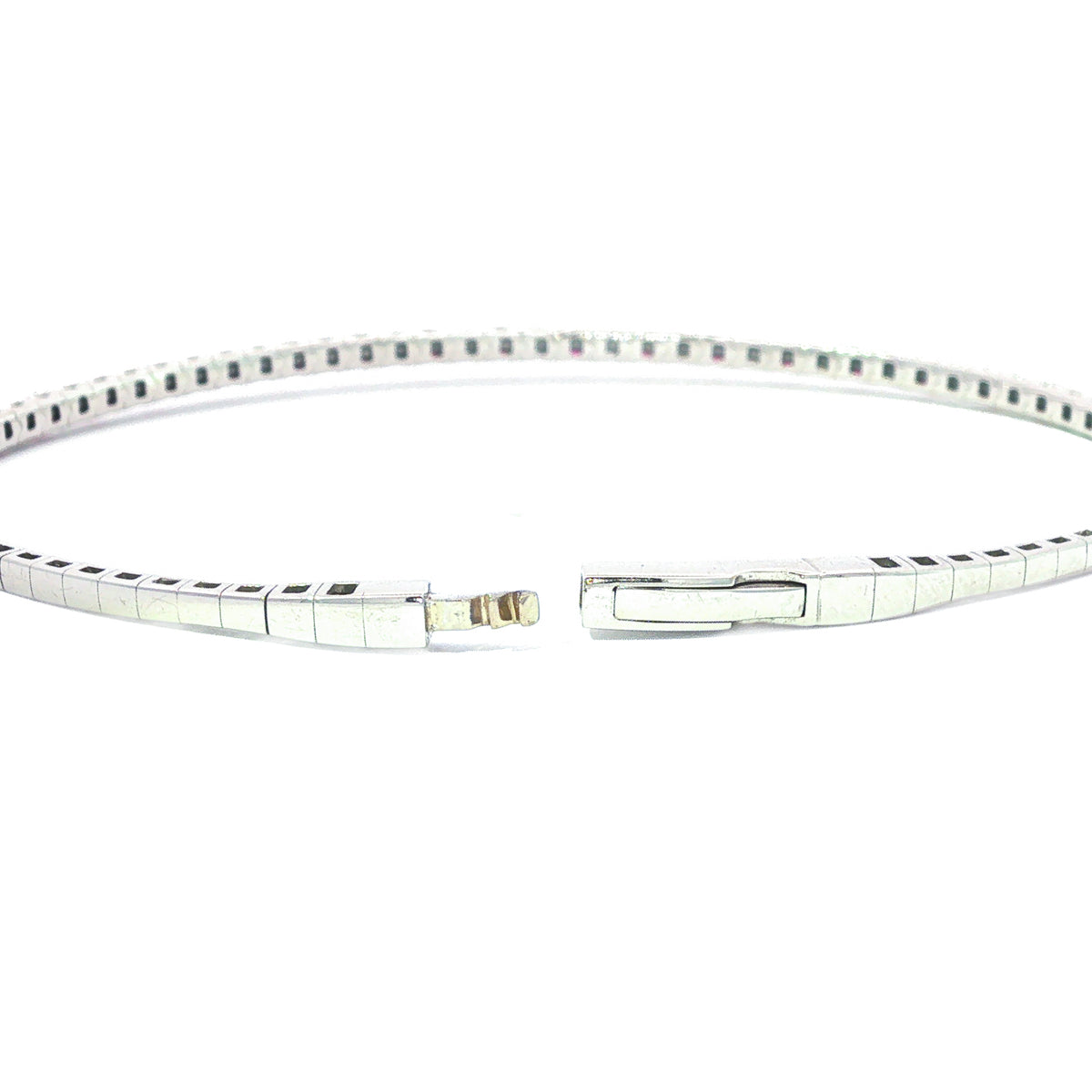 14kt White Gold 0.68 ctw Ruby & 0.46 ctw Diamond Spring Bangle