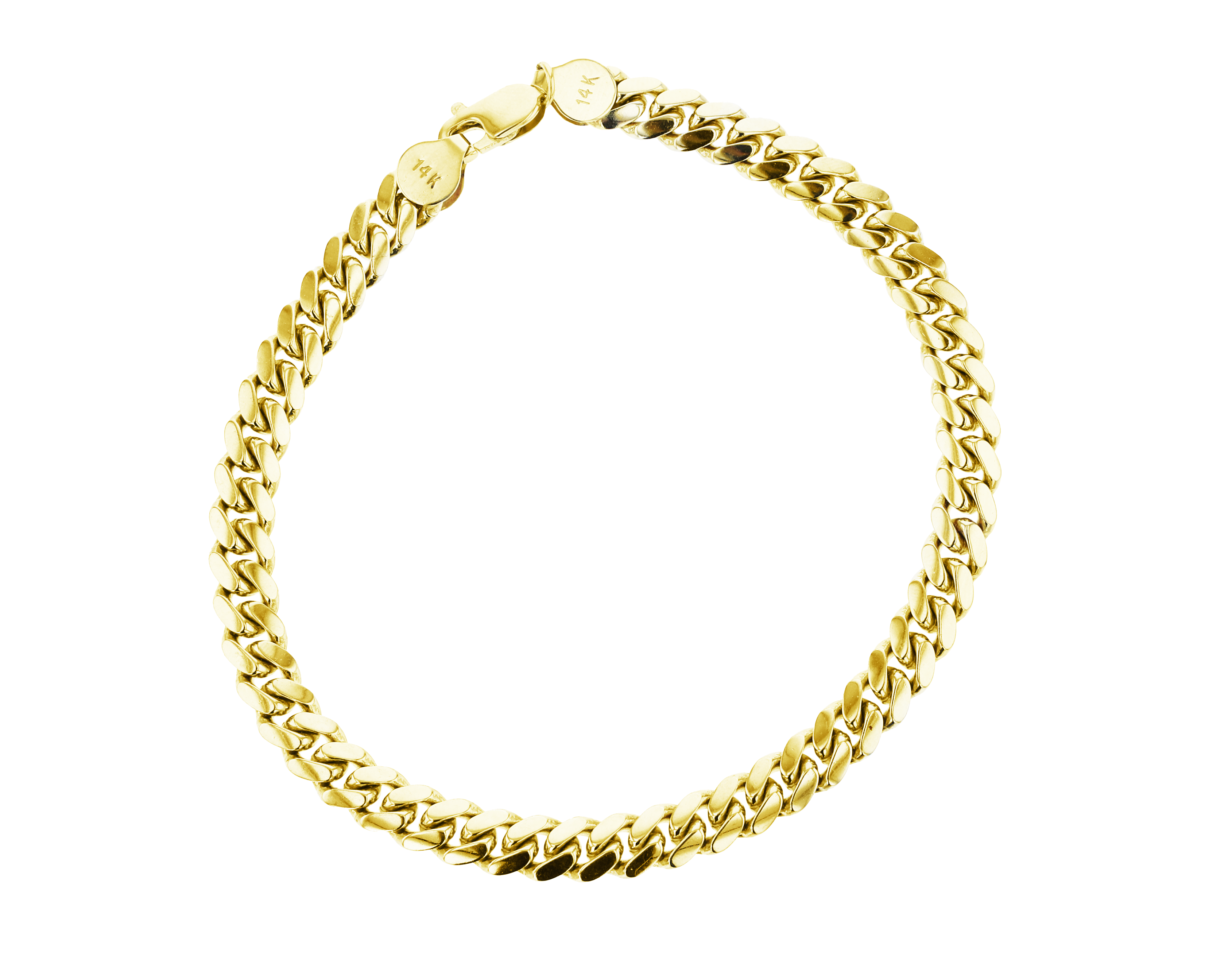 Mens 14kt Yellow Gold 6mm Cuban Link Bracelet