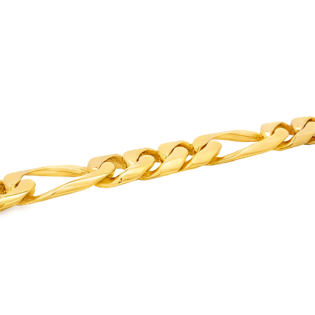 Men's 14kt Yellow Gold 13mm Figaro Link Bracelet 8.25 inch