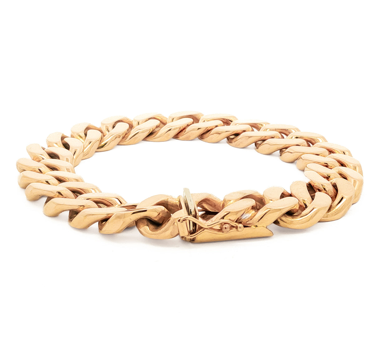 Men's 14kt Yellow Gold 13mm Curb Link Bracelet 8.5 inch