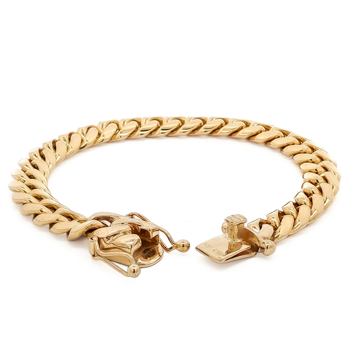 Men's 14kt Yellow Gold 9.2mm Cuban Link Bracelet 8 inch