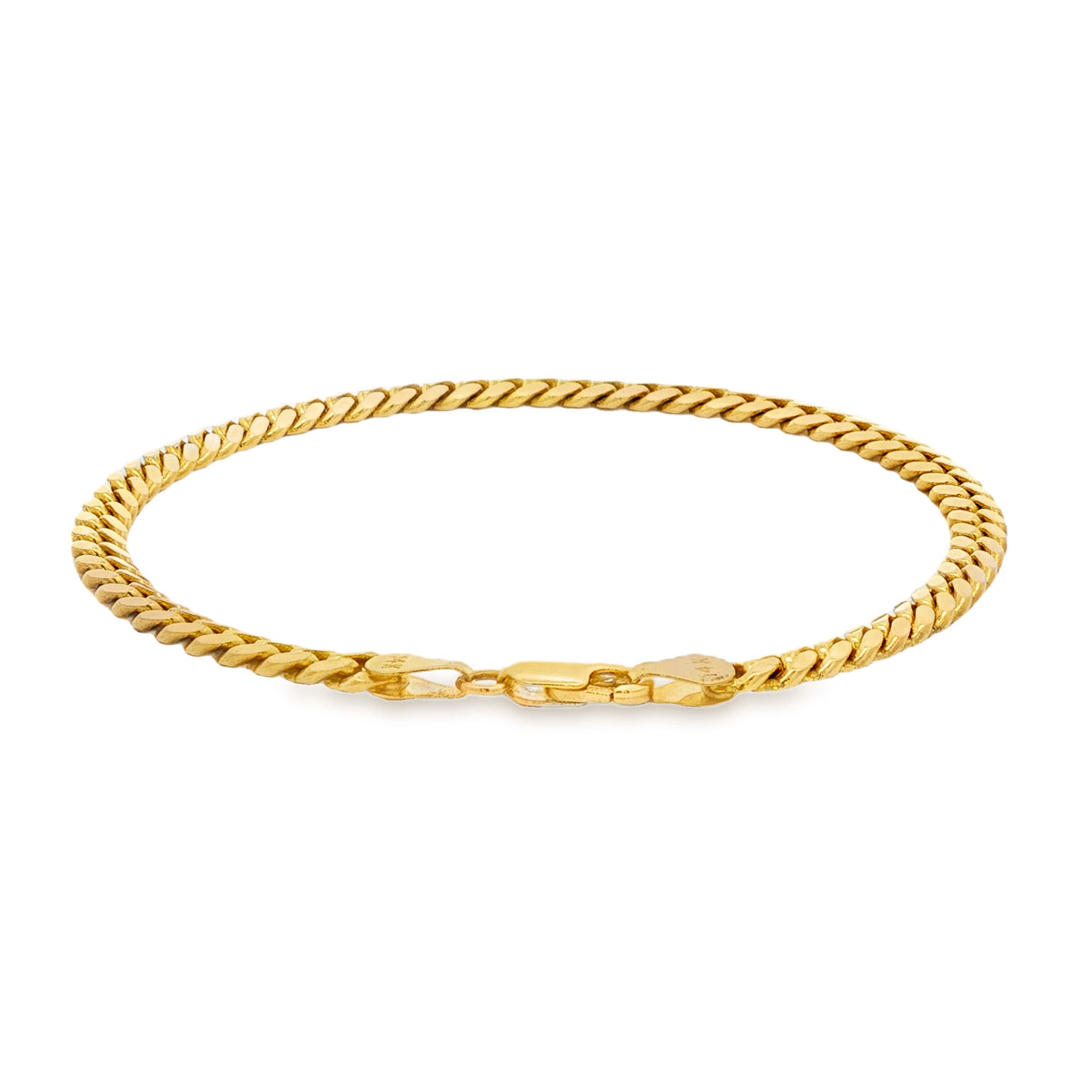 Men's 14kt Yellow Gold 5mm Cuban Link Bracelet 9 inch