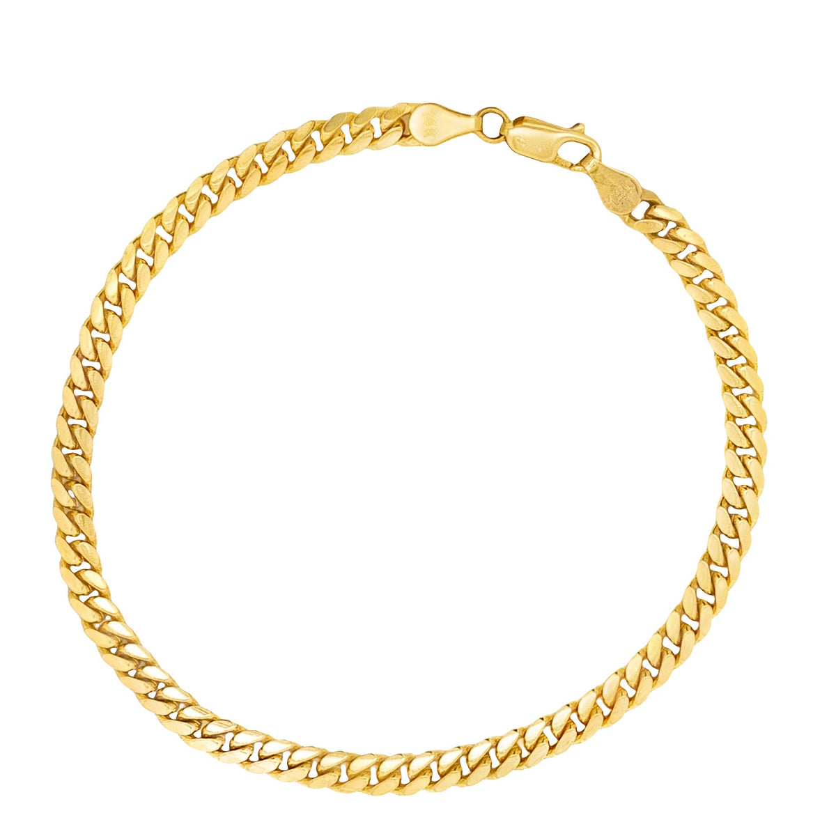 Men's 14kt Yellow Gold 5mm Cuban Link Bracelet 9 inch