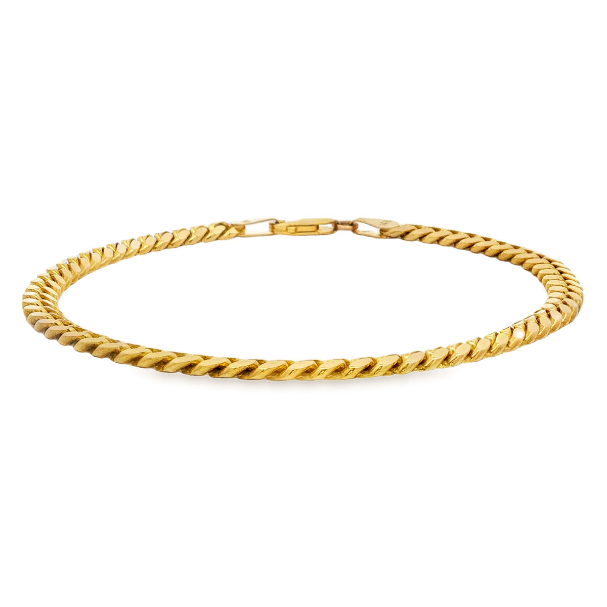 Men's 14kt Yellow Gold 5mm Cuban Link Bracelet 9 inch