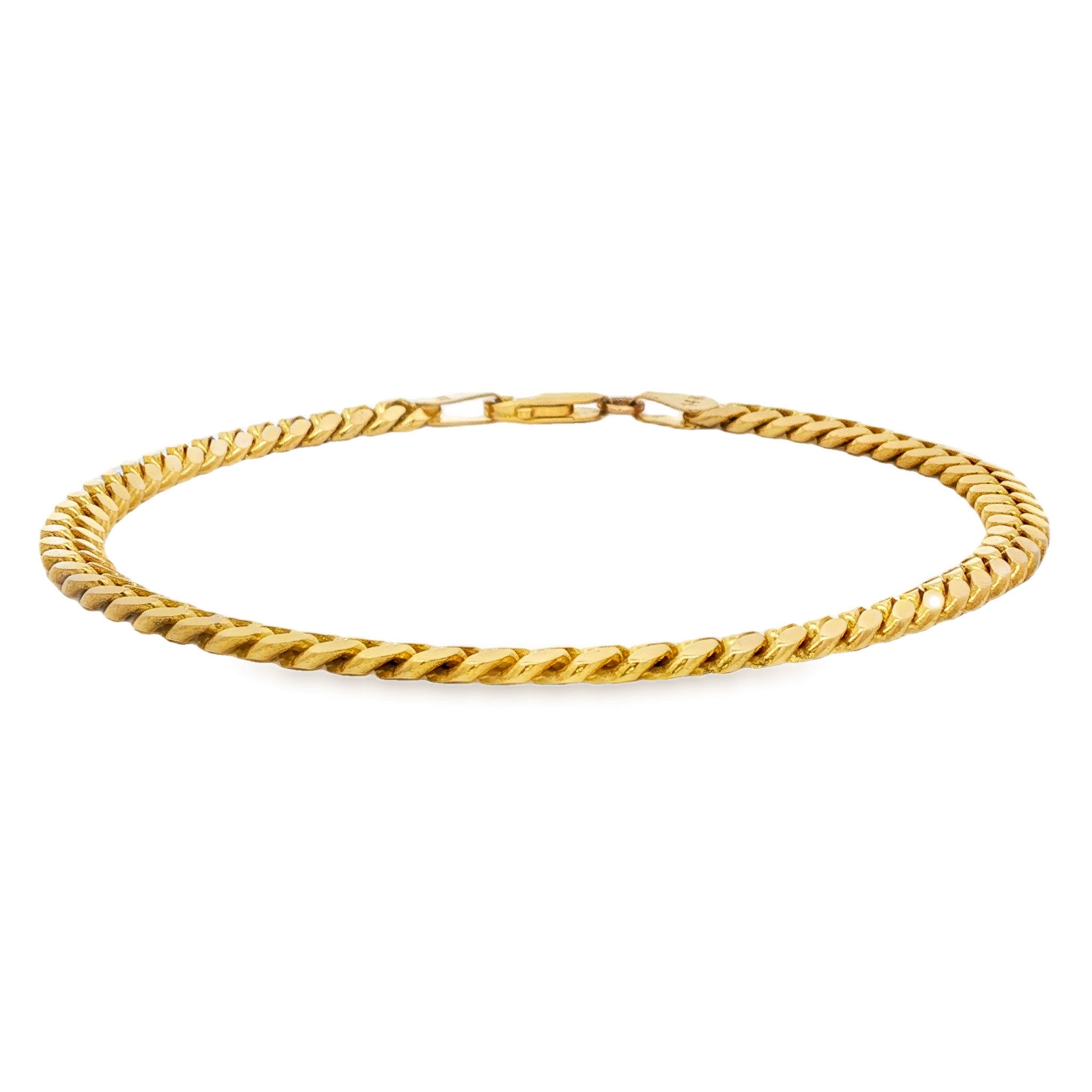 Men's 14kt Yellow Gold 5mm Cuban Link Bracelet 9 inch