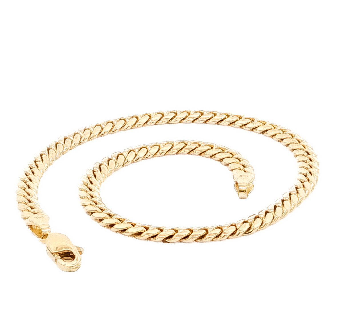 Men's 14kt Yellow Gold 4mm Cuban Link Bracelet 8.5 inch
