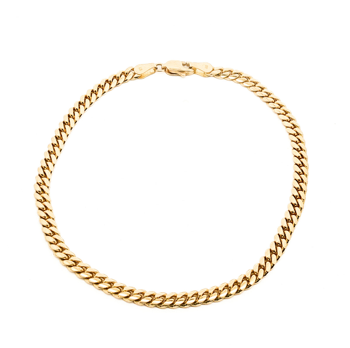 Men's 14kt Yellow Gold 4mm Cuban Link Bracelet 8.5 inch