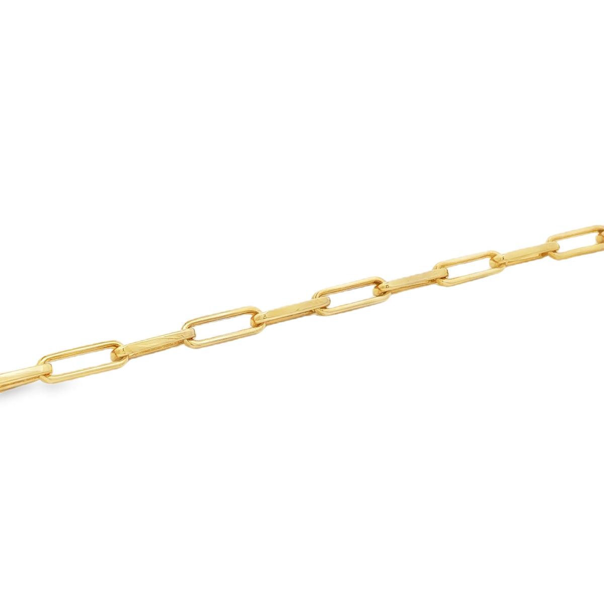 14kt Yellow Gold 3.3mm Paperclip link Bracelet 7,7.5,8