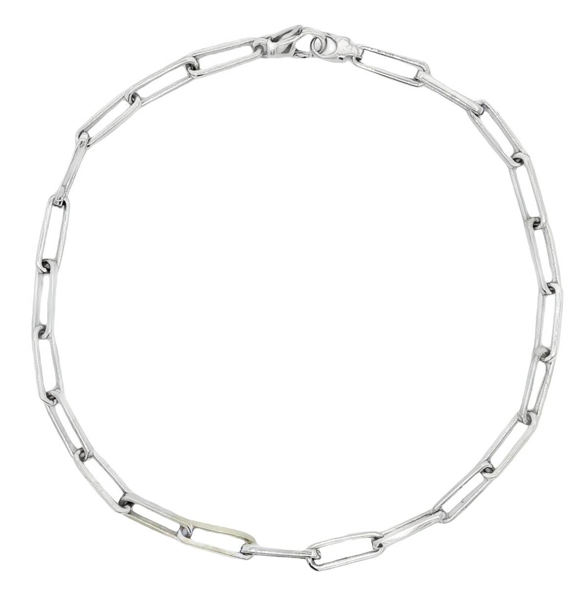 14kt White Gold 3.3mm Paperclip Link Bracelet 7 inch,7.25 inch,7.5 inch,8 inch
