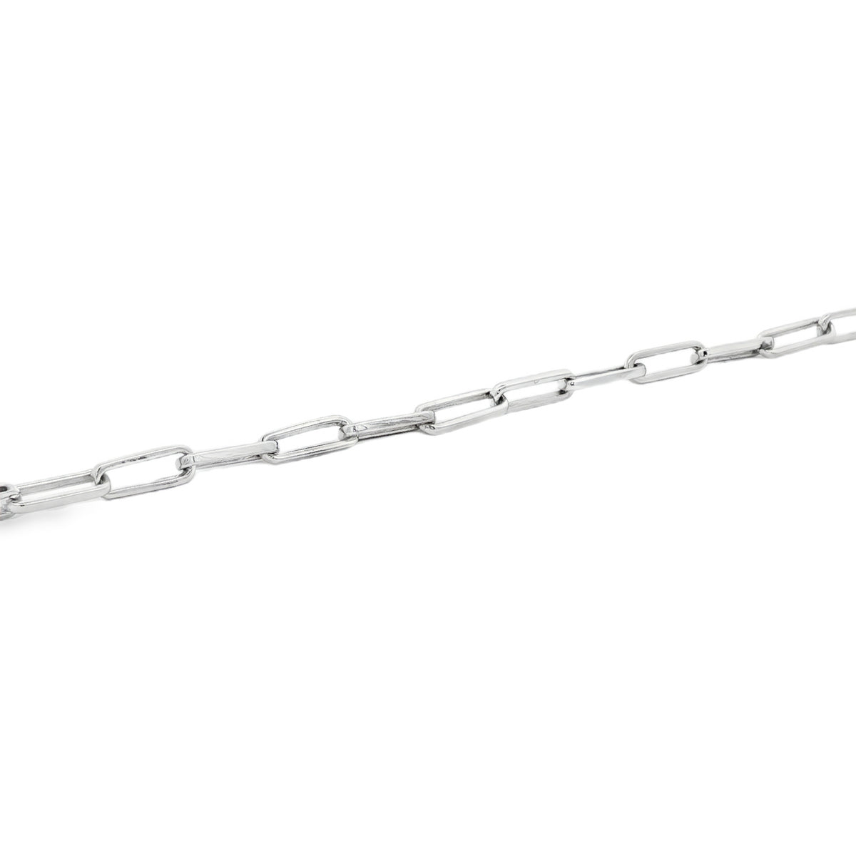 14kt White Gold 3.3mm Paperclip link Chain 16 inch,18 inch,20 inch