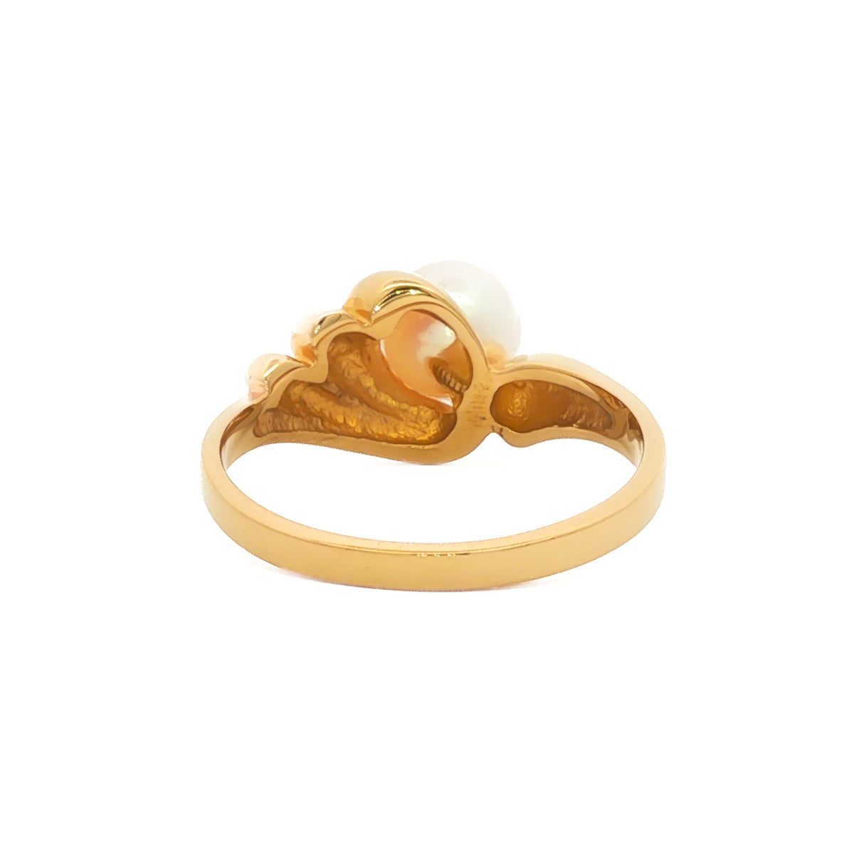 14kt Yellow Gold Akoya Pearl Wave Ring 5,5.5,6,6.5,7,7.5,8,8.5,9