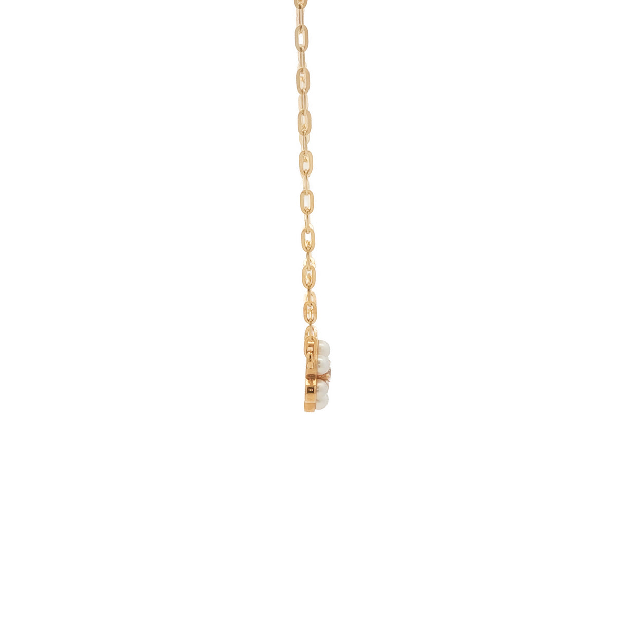 14kt Yellow Gold Pearl and Diamond Flower Necklace