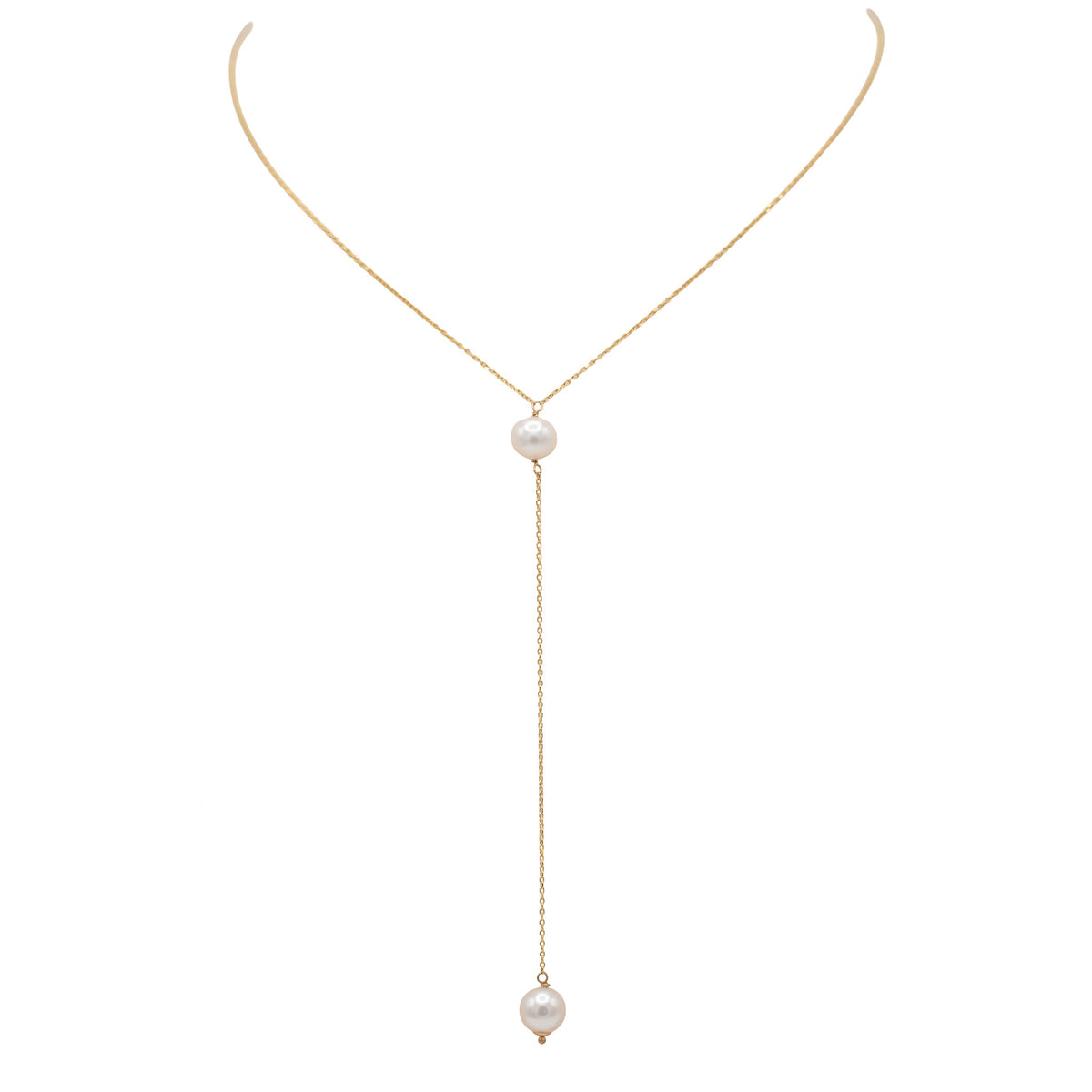 14kt Yellow Gold Pearl Drop Necklace