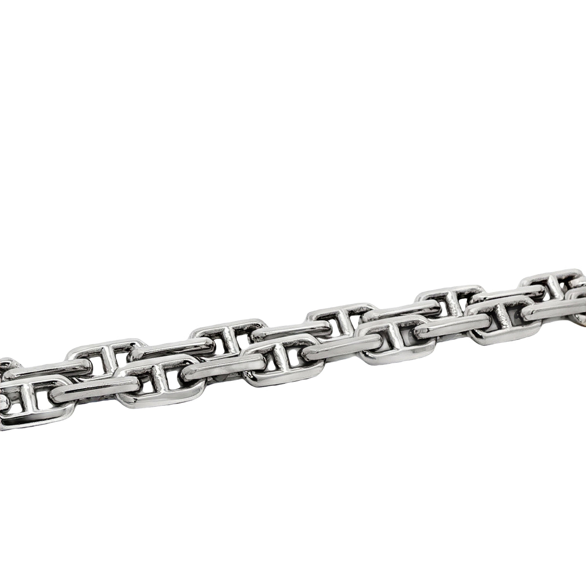 Men's 14kt White Gold 7.3mm Square Anchor Link Chain 24 inch