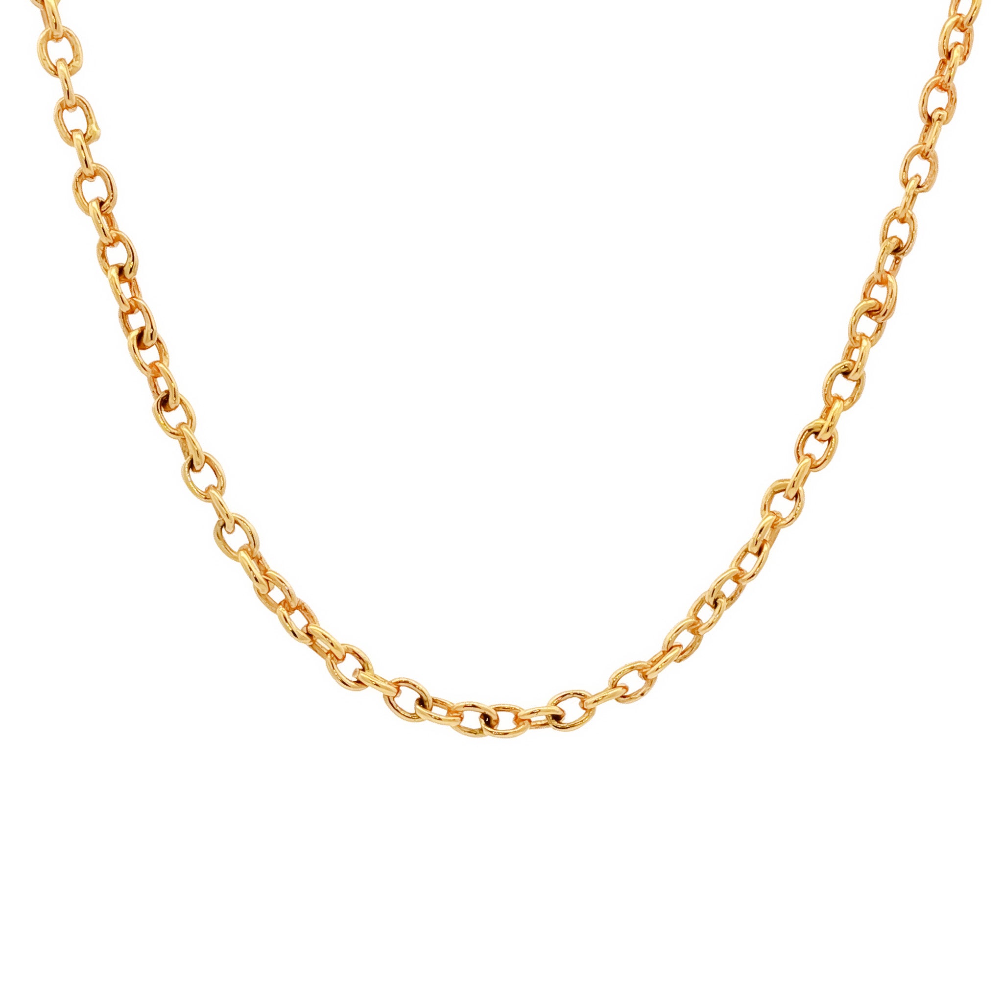 14kt Yellow Gold 2.9mm Oval Rolo Link Chain 18 inch