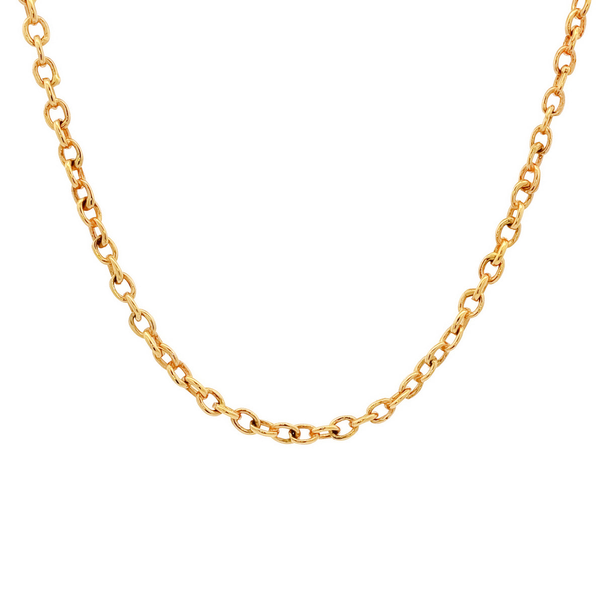 14kt Yellow Gold 2.9mm Oval Rolo Link Chain 18 inch