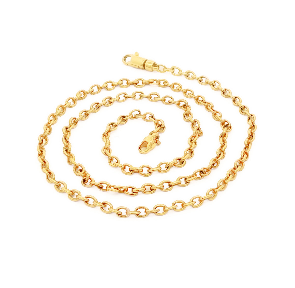 14kt Yellow Gold 2.9mm Oval Rolo Link Chain 18 inch