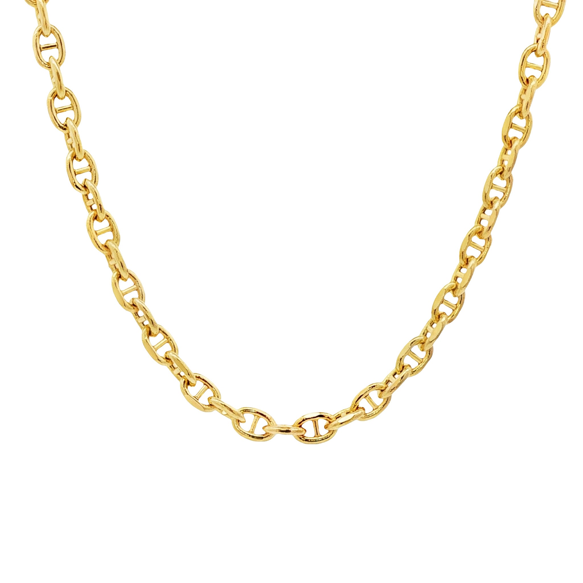 14kt Yellow Gold 4mm Hollow Anchor Link Chain 22 inch