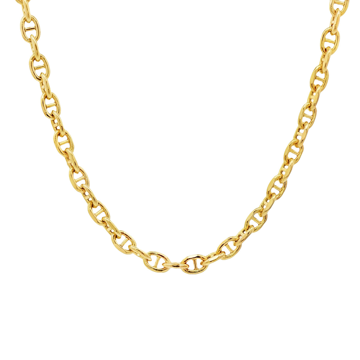14kt Yellow Gold 4mm Hollow Anchor Link Chain 22 inch