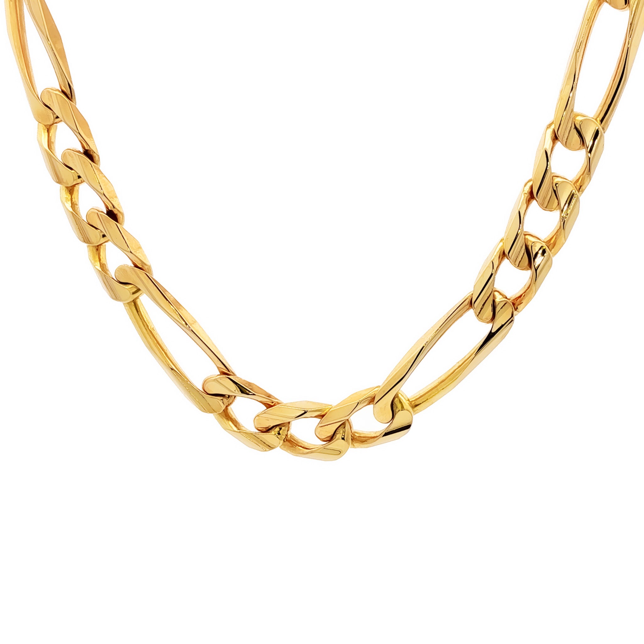 Men's 14kt Yellow Gold 7.5mm Figaro Link Chain 19.5 inch