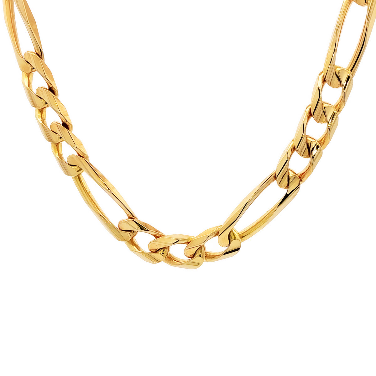 Men's 14kt Yellow Gold 7.5mm Figaro Link Chain 19.5 inch
