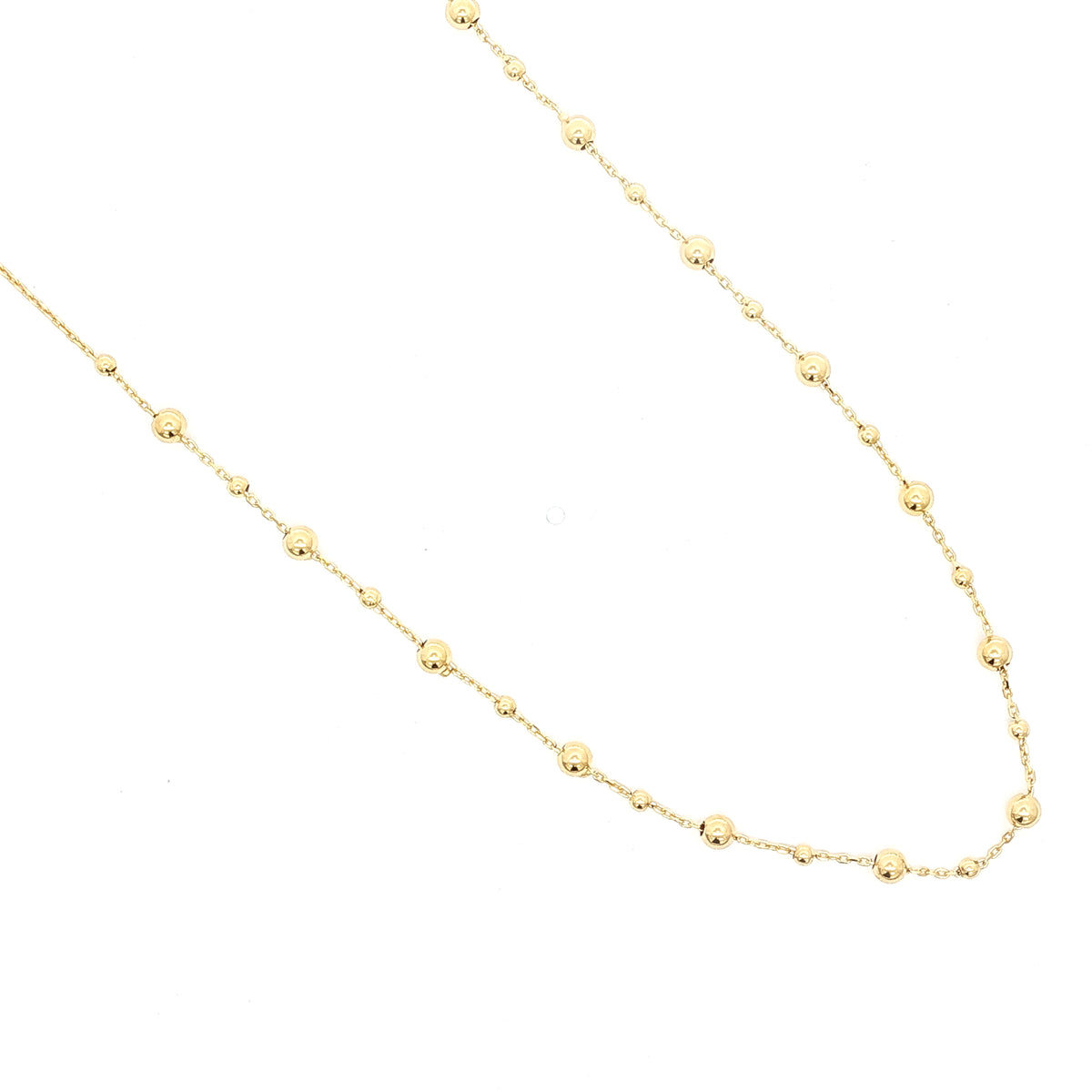 14kt Yellow Gold Alternating Beaded Chain