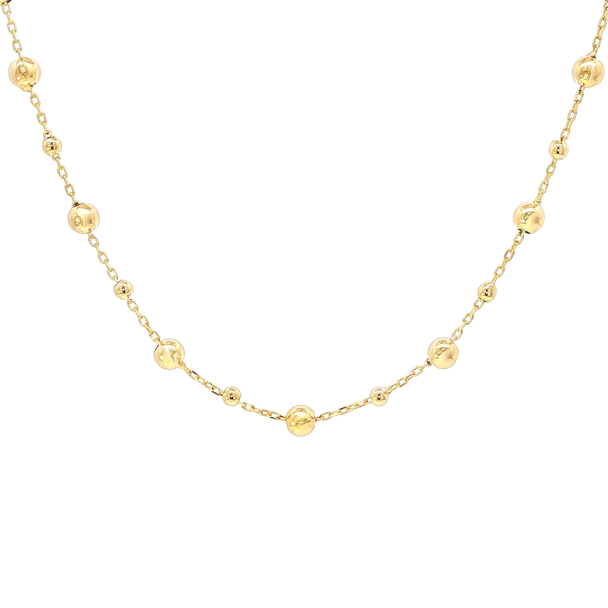 14kt Yellow Gold Alternating Beaded Chain