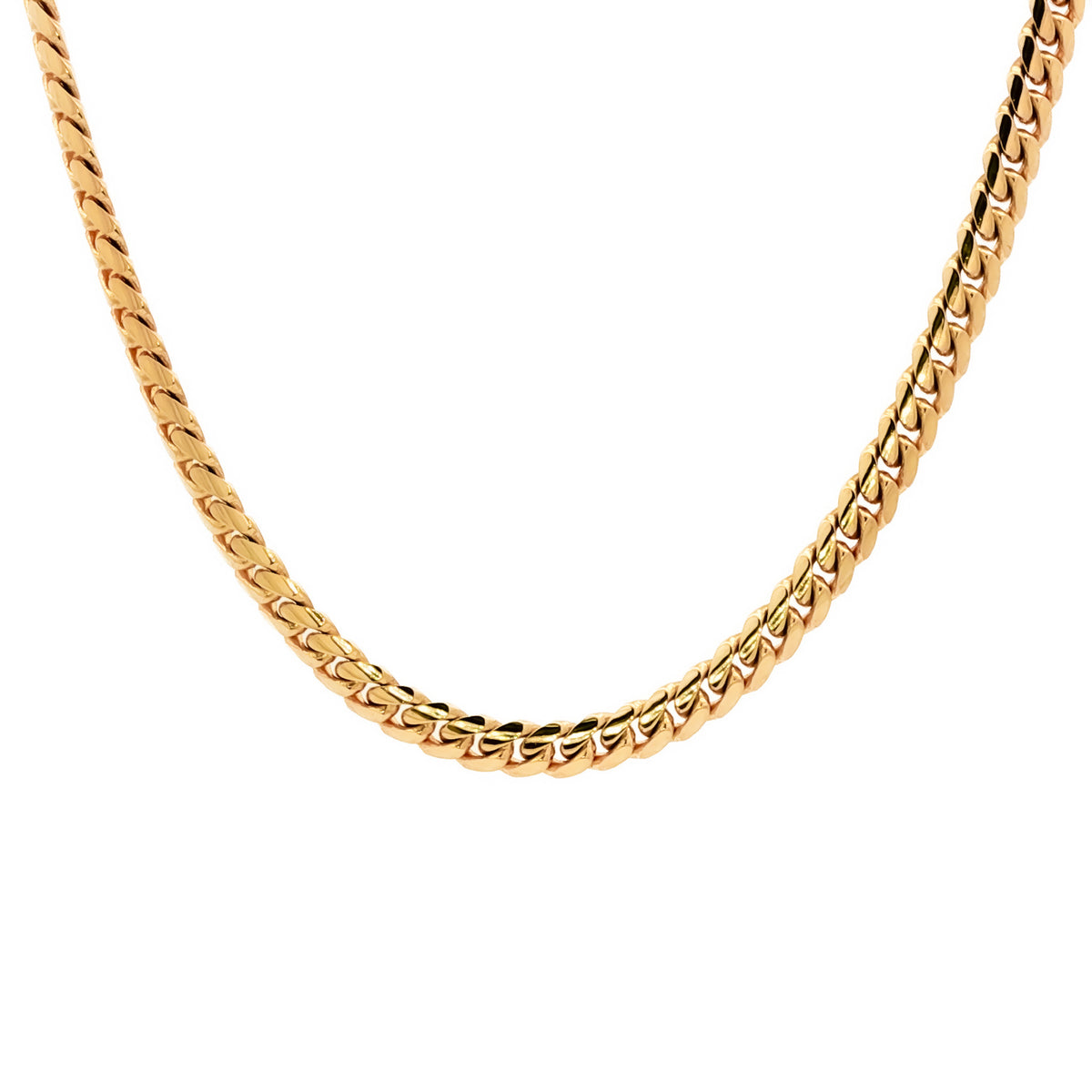 14kt Yellow Gold 3mm Cuban Link Chain 18 inch