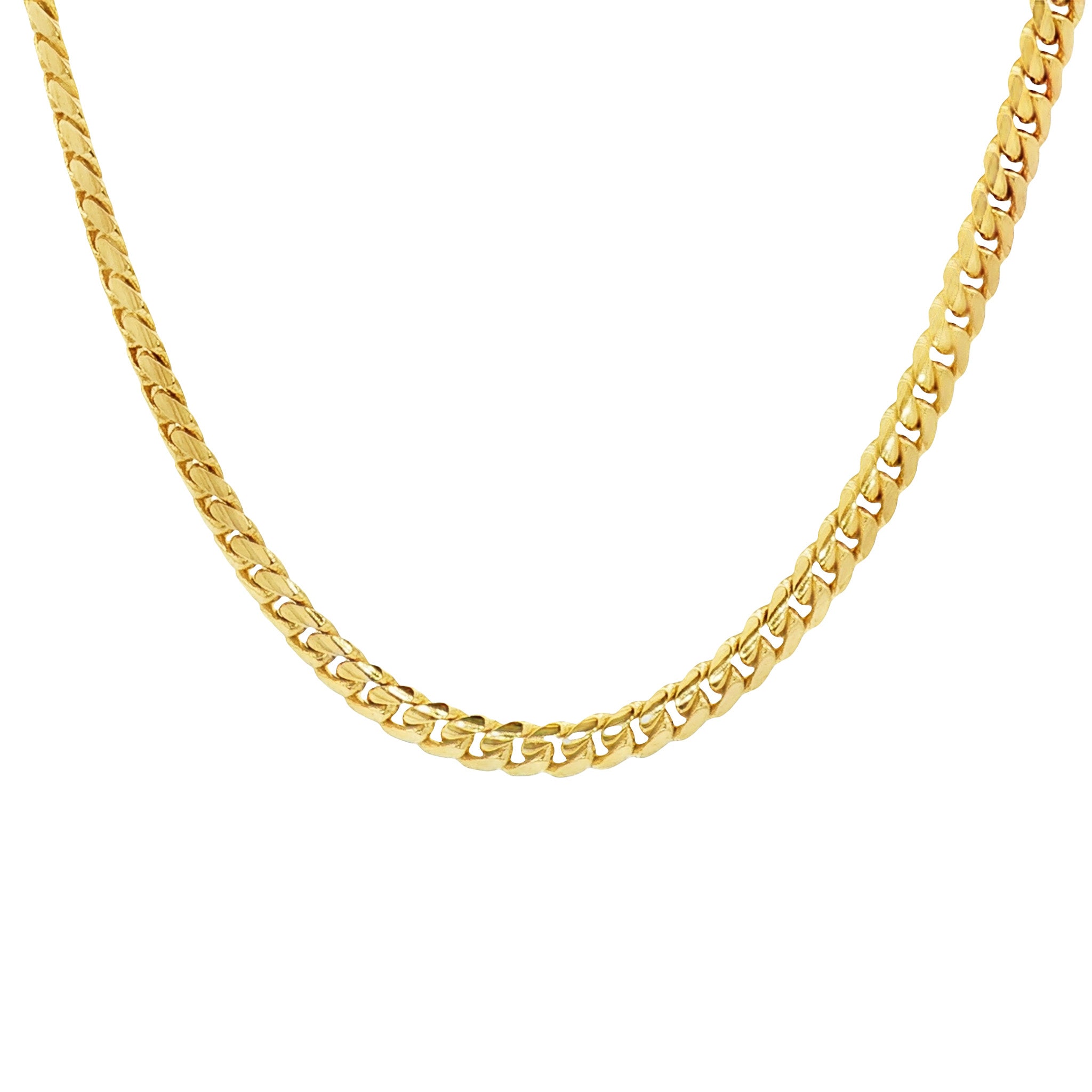 14kt Yellow Gold 3mm Cuban Link Chain 18 inch