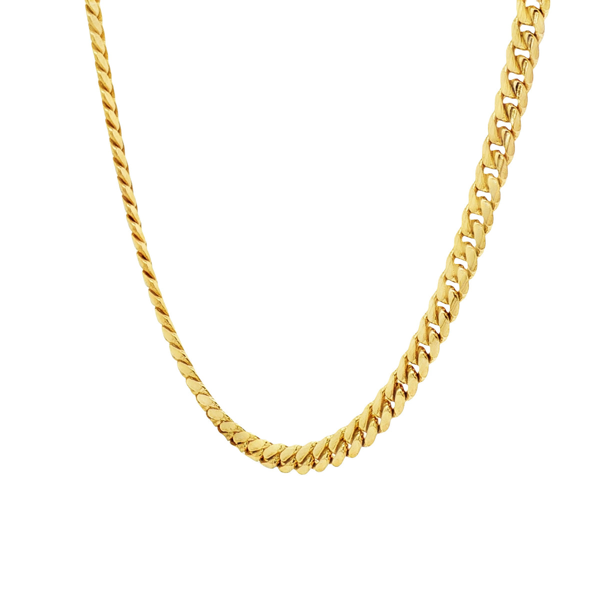 14kt Yellow Gold 3mm Cuban Link Chain 18 inch