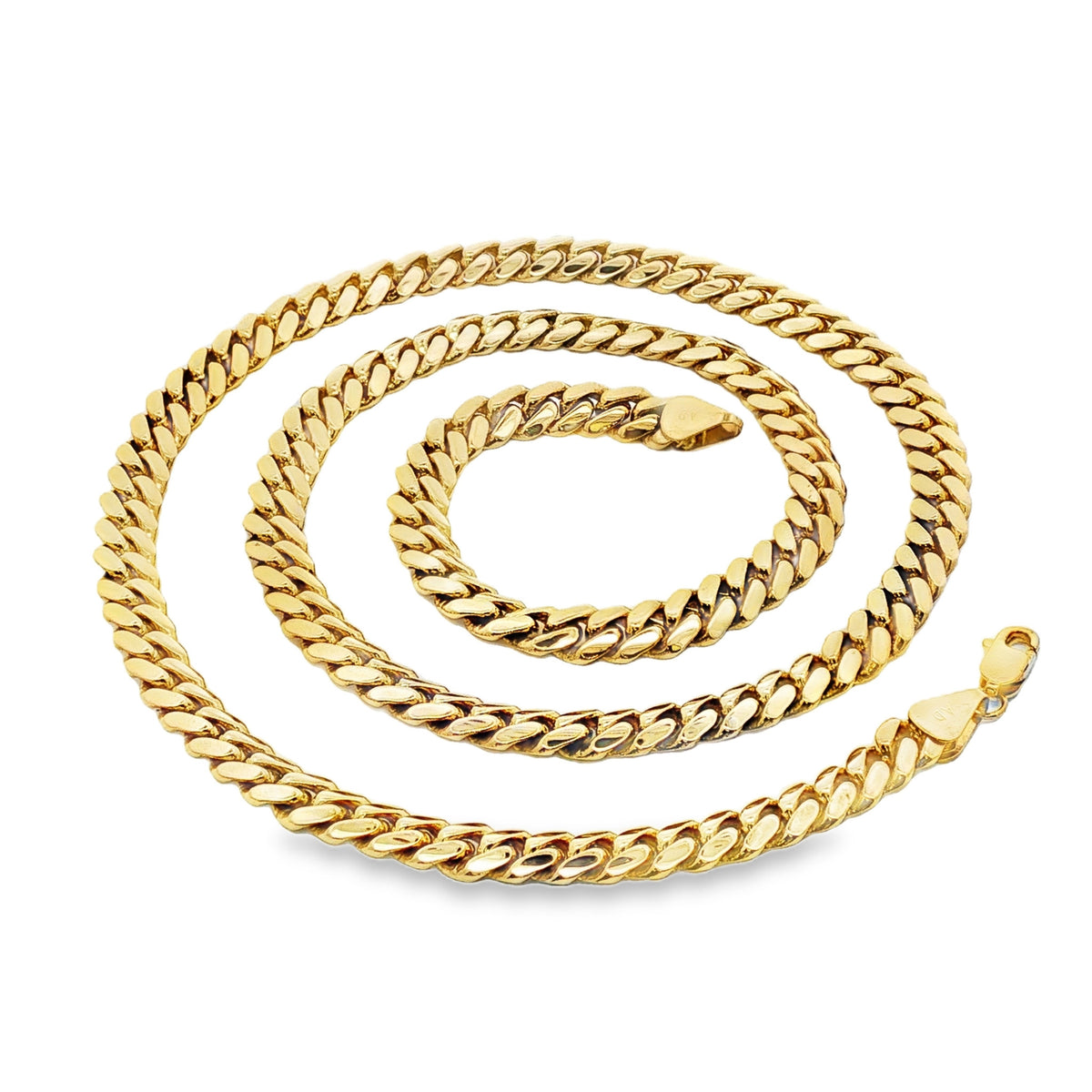 Men's 14kt Yellow Gold 7mm Cuban Link Necklace 24 inch