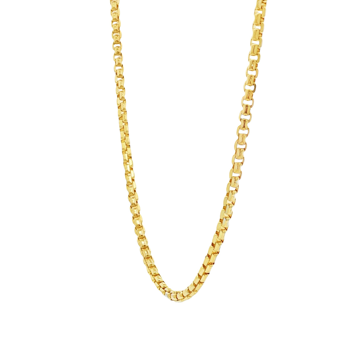 14kt Yellow Gold 2mm Rounded Box Chain 22 inch